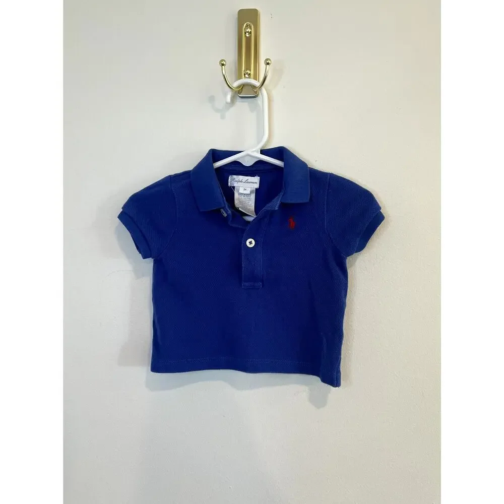 Ralph Lauren Baby Boy Blue Polo Shirt 3M